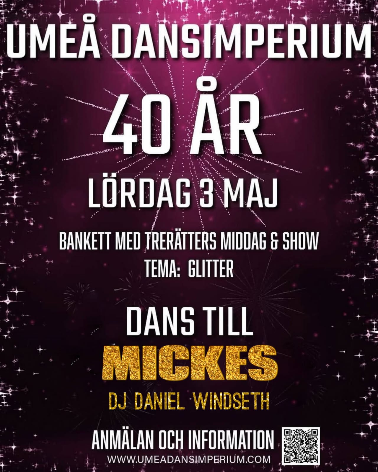 Vi fyller 40 år! Det ska vi fira den 3 Maj på Umeå Folkets hus, Äpplet!                                              Läs mer….